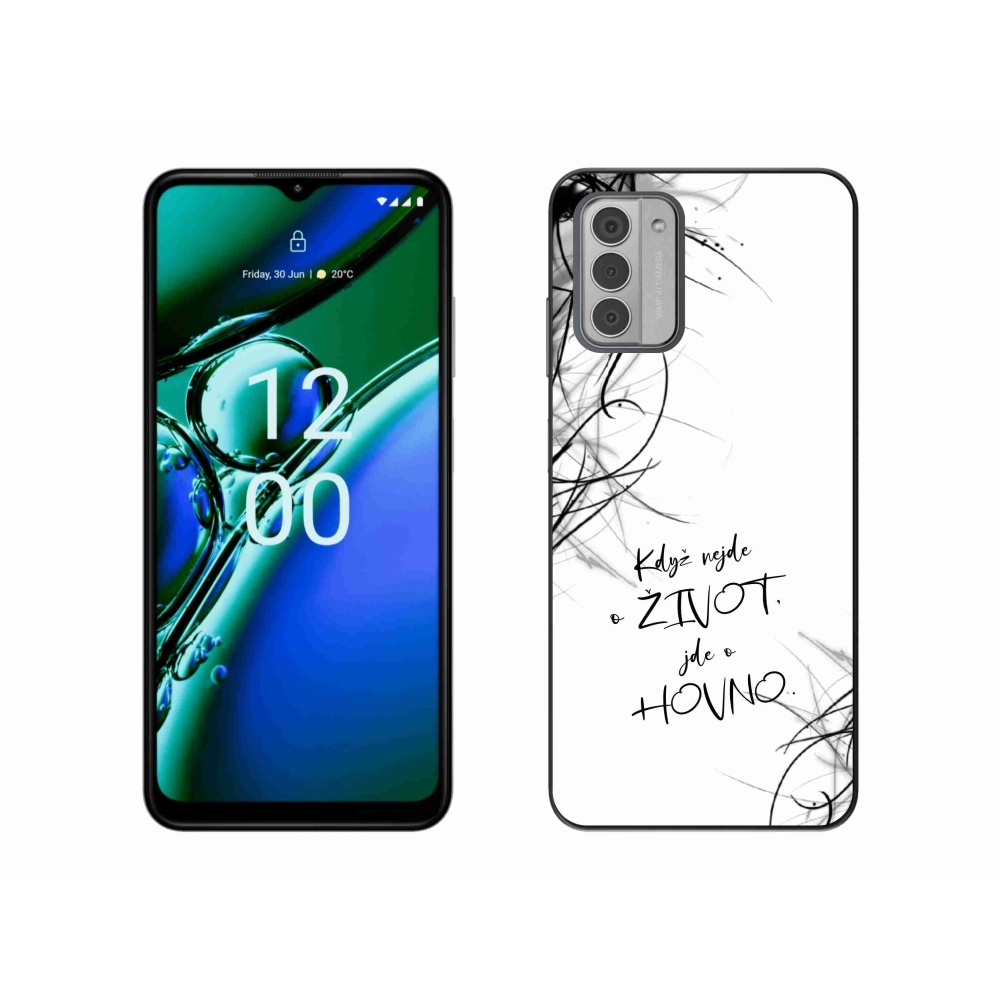 Zselés borító mmCase a Nokia G42 készülékhez - vicces szöveg 16 fehér háttér