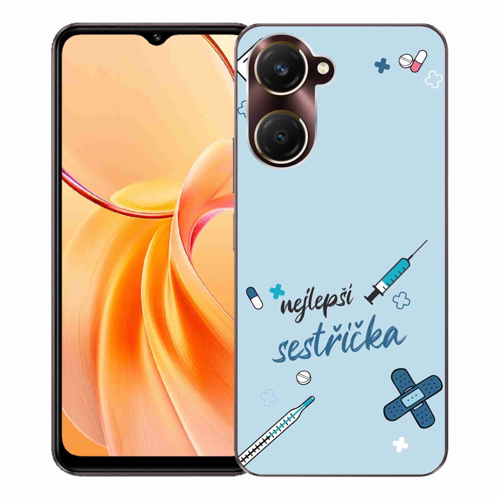 Gél borító mmCase a Vivo Y28s 5G-n - legjobb kishúg kék háttérrel