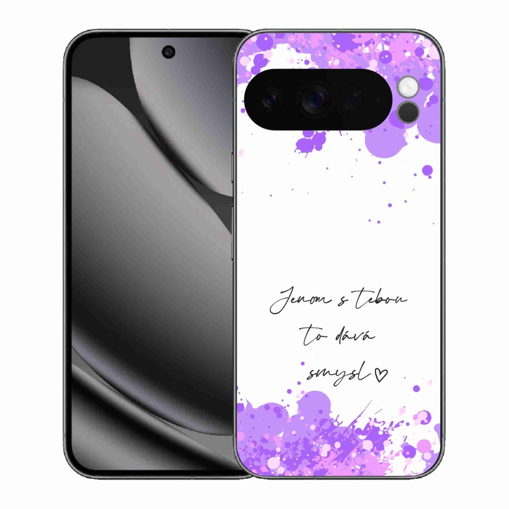 Gél borítás mmCase a Google Pixel 10 Pro XL-hez - szerelmes szöveg fehér háttérrel