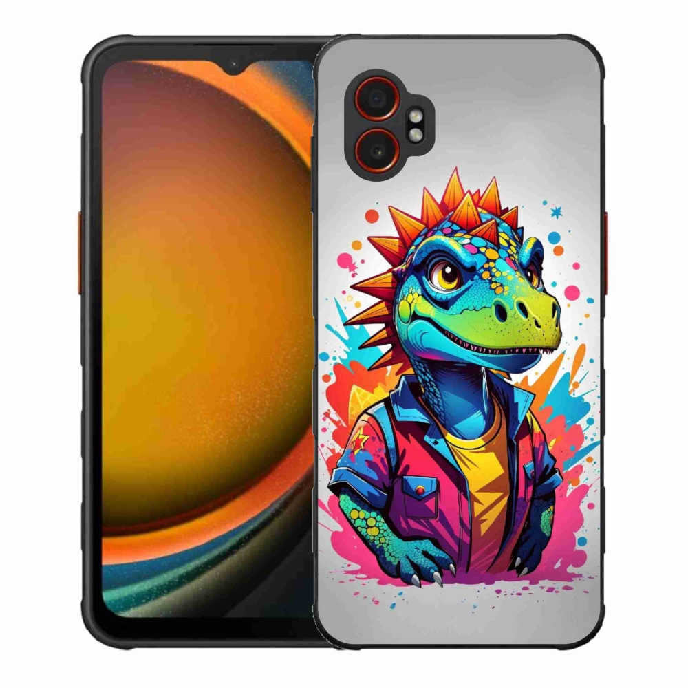 Zselés borítás mmCase Samsung Galaxy Xcover 7 Pro készülékhez - színes dinoszaurusz