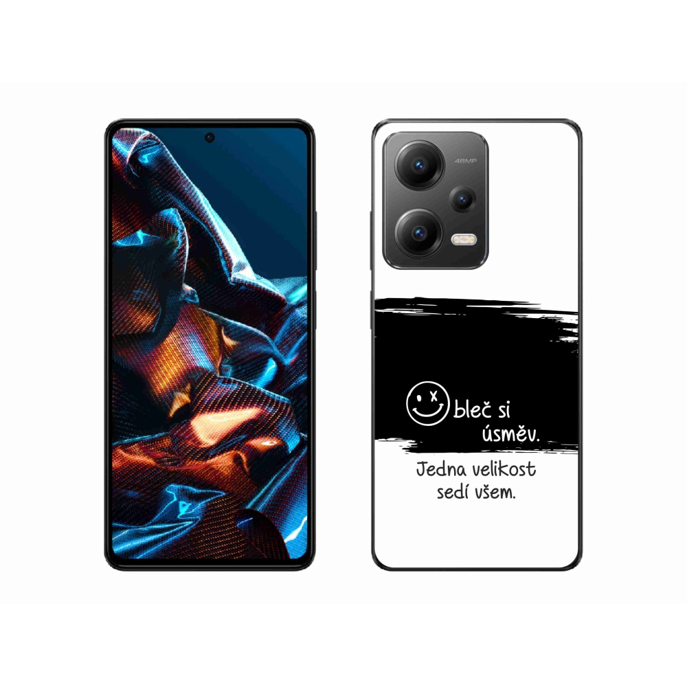 Gél borító mmCase a Xiaomi Redmi Note 12 Pro 5G-hez - vicces szöveg 8 fekete és fehér háttérrel