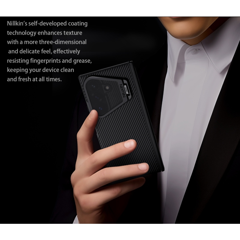 Nillkin CamShield Prop Magnetic (átlátszó lencse) hátsó tok a Samsung Galaxy Z Fold 8-hoz, Ultra Black