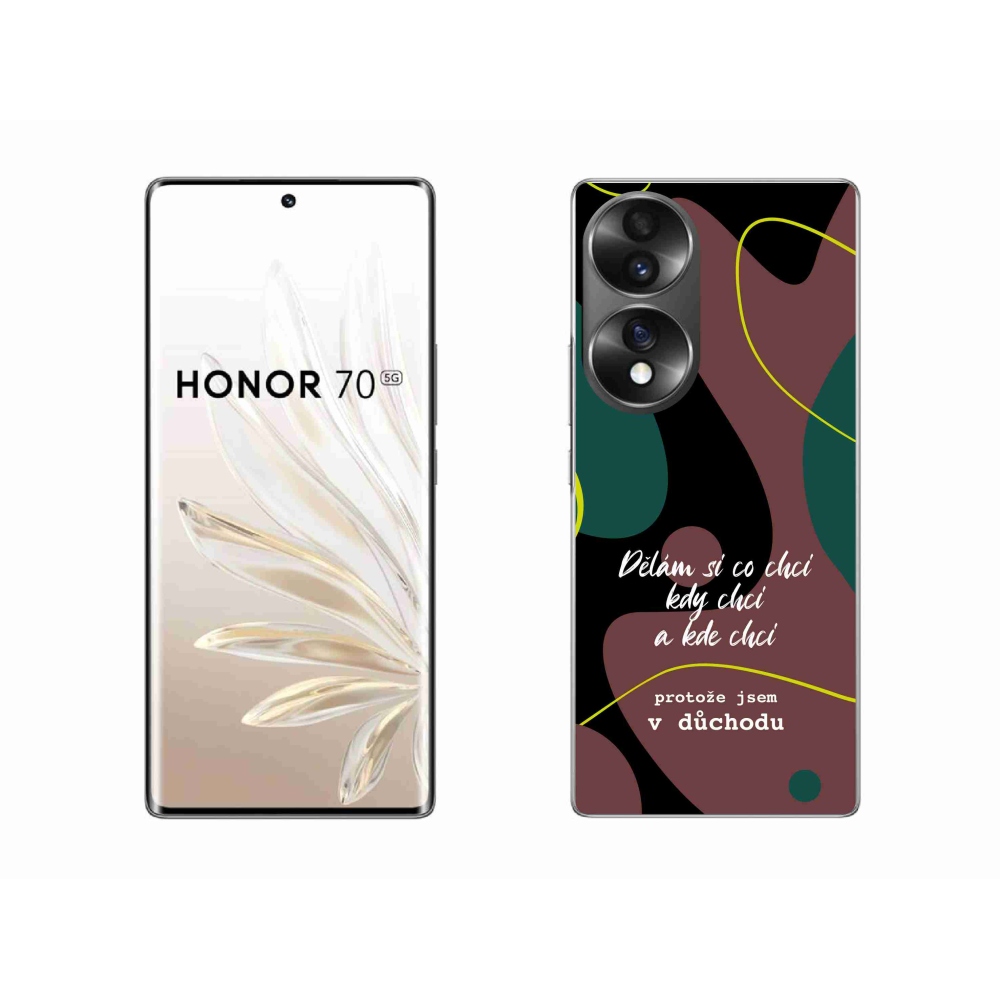 Gél borító mmCase a Honor 70 készülékhez - vicces szöveg 10 fekete háttér