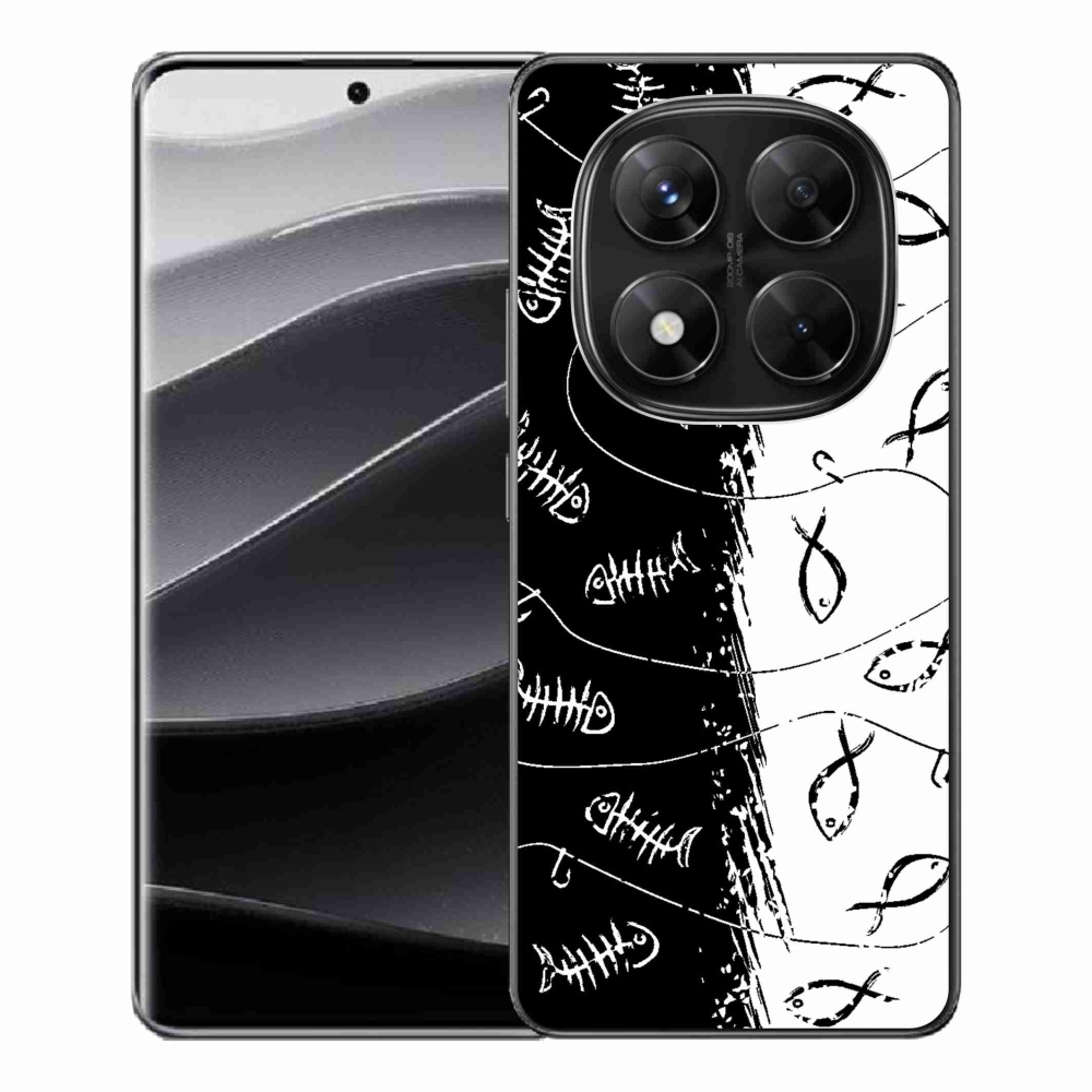 Gél borítás mmCase a Xiaomi Redmi Note 14 Pro 5G/Poco X7 5G számára - csontvázak és halak
