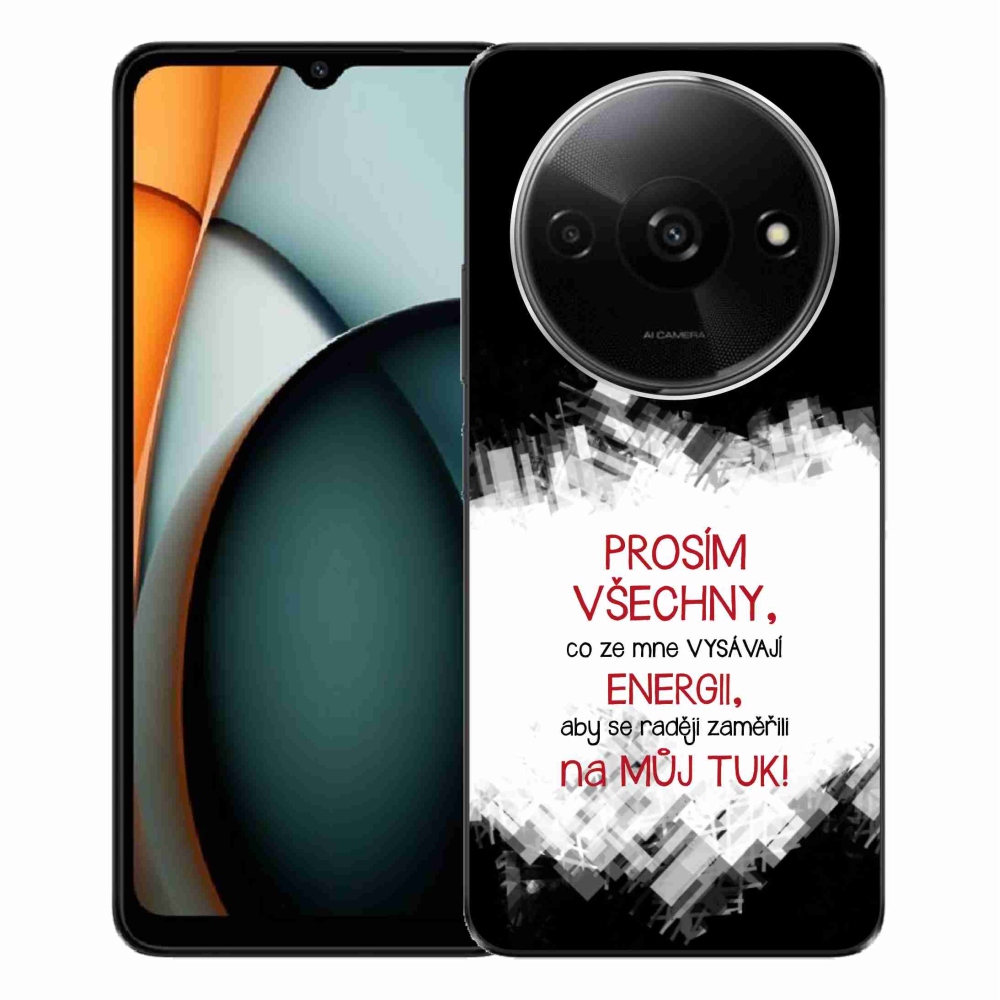 Gél borító mmCase a Xiaomi Redmi A3-hoz - vicces szöveg 1 piros