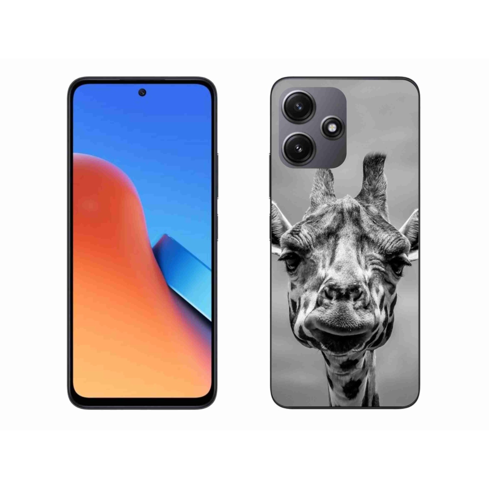 Gél borítás mmCase a Xiaomi Redmi 12 5G-hez - fekete-fehér zsiráf