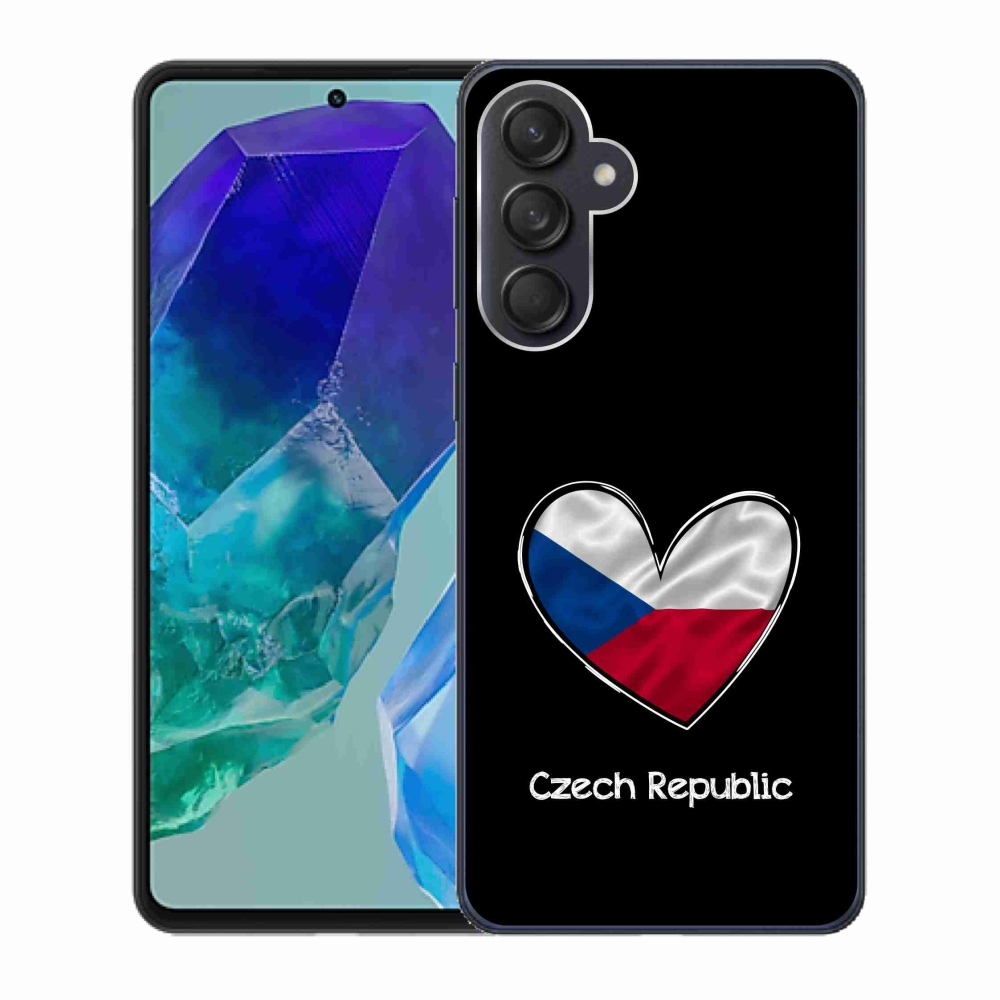 Gél védőhuzat mmCase Samsung Galaxy M55 5G - zászló szív fekete háttérrel