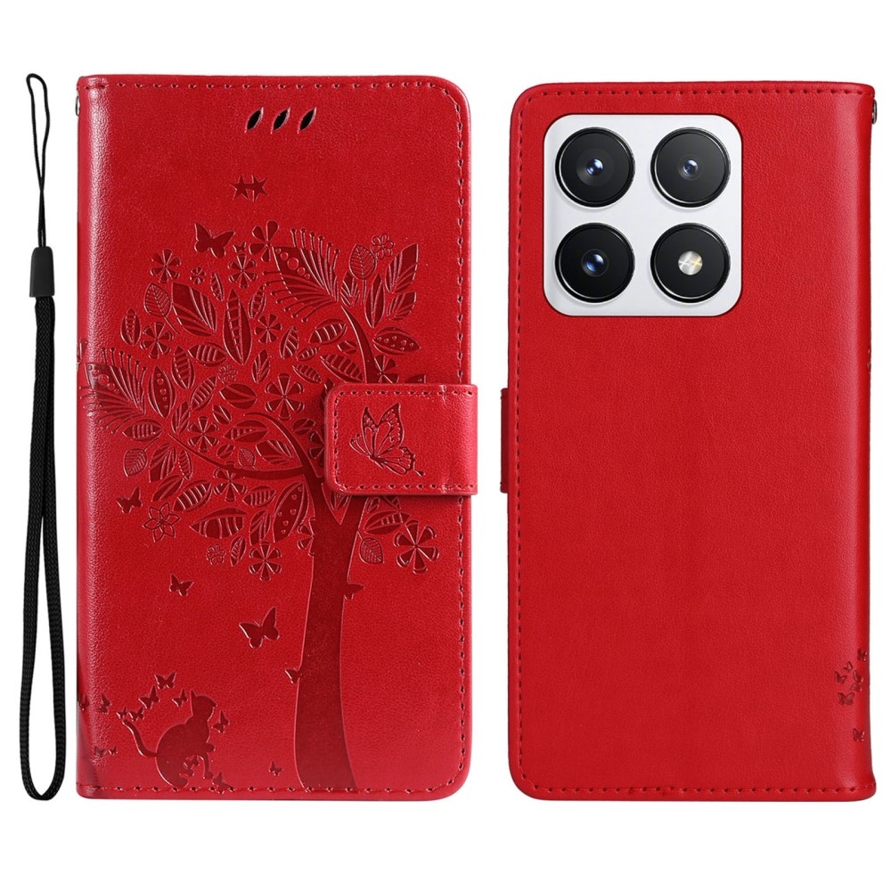 Fák könyve tok Xiaomi 14T Pro - piros