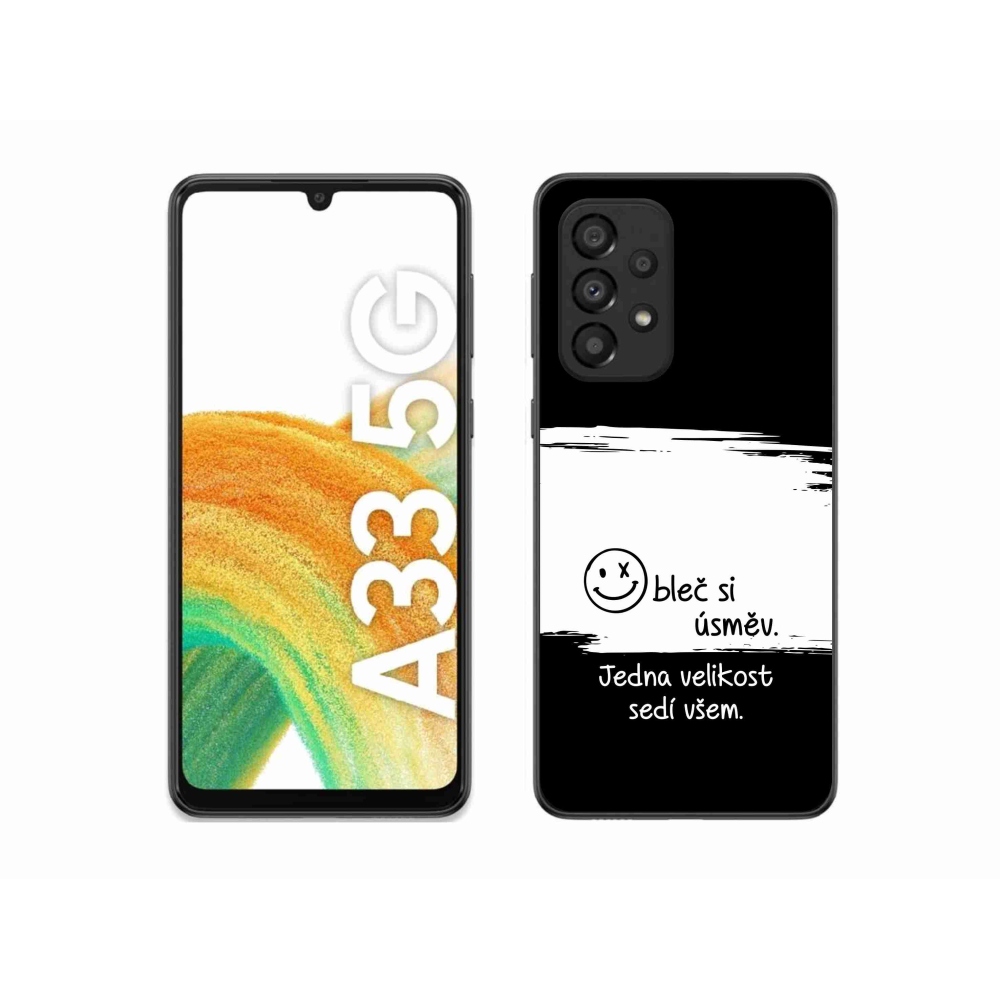 Gél borító mmCase Samsung Galaxy A33 5G - vicces szöveg 8 fekete és fehér háttérrel