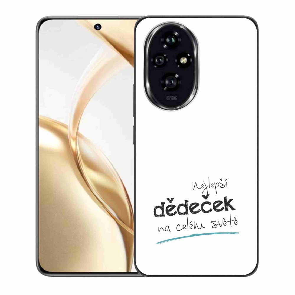 Zselés borítás mmCase a Honor 200 5G-n - a legjobb nagypapa 3 fehér háttérrel