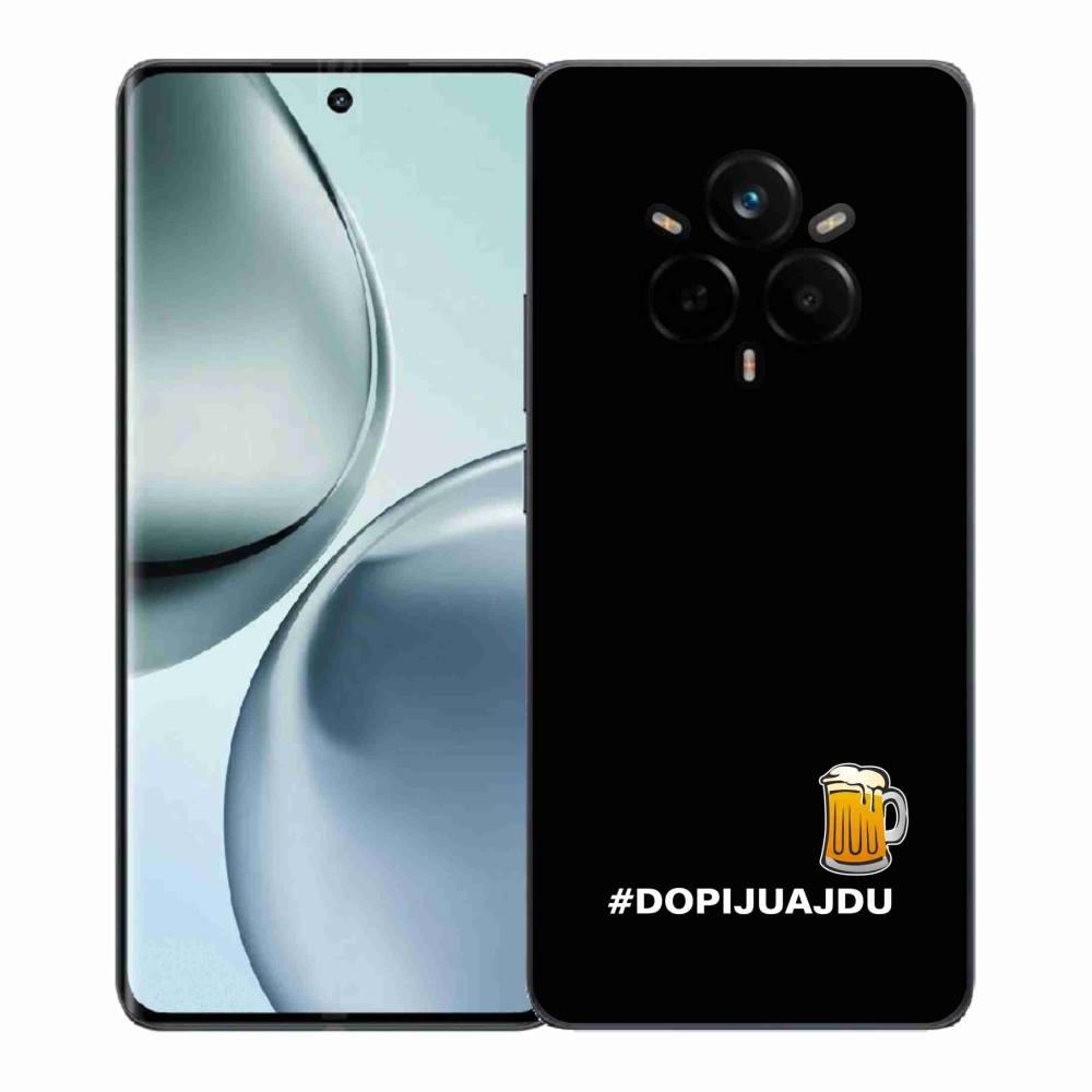 Gél borítás mmCase a Realme 14 Pro+ 5G számára - sör motívum 1 fekete háttér