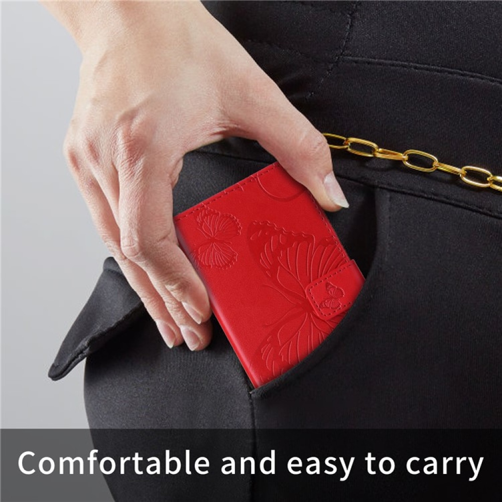 Nagy pillangó könyv tok a Vivo Y29s 5G-hez - piros