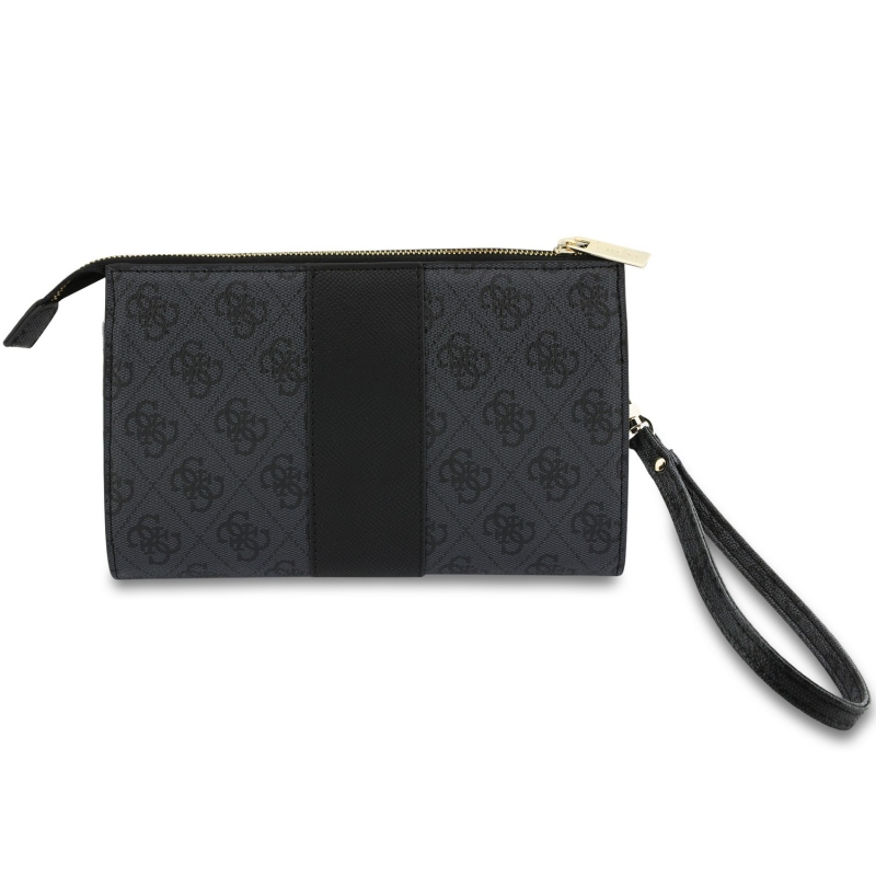 Guess PU 4G Stripe Metal Logo mobiltelefon-táska, fekete