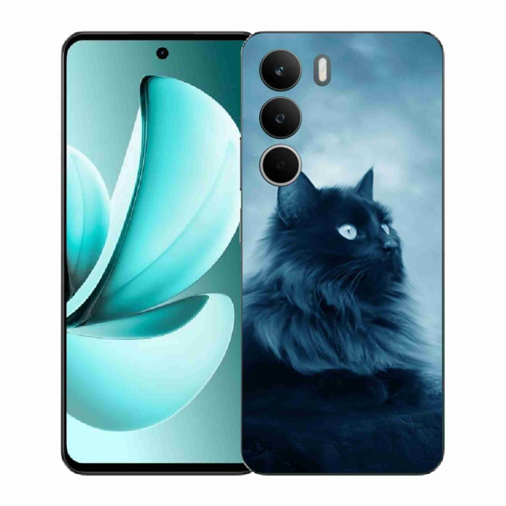 Zselés borítás mmCase a Realme C71 készülékhez - fekete cat 1