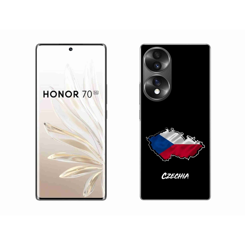 Zselés borító mmCase a Honor 70-hez - Csehország fekete háttérrel