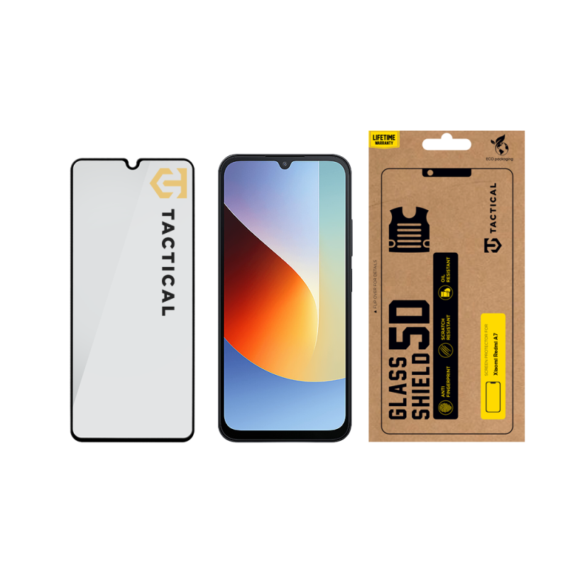 Tactical Glass Shield 5D üveg a Xiaomi Redmi A7 Black készülékhez