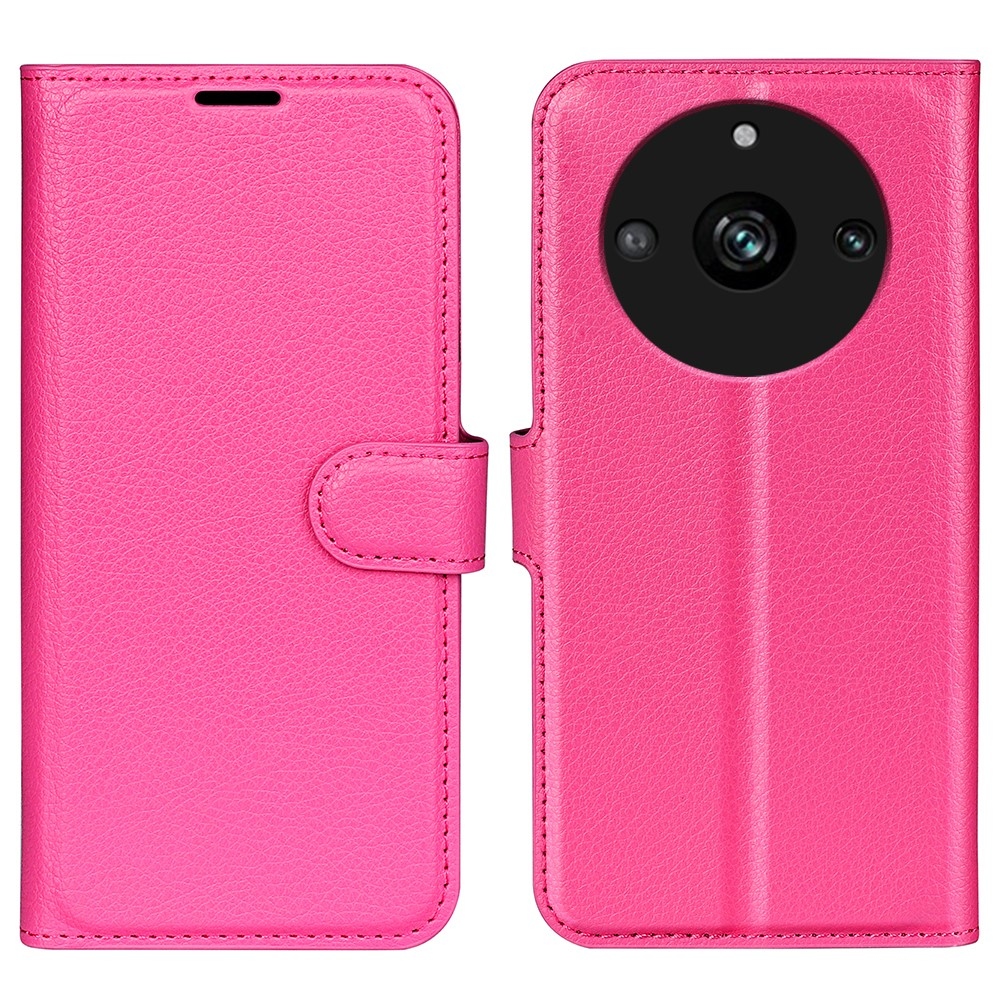 Litchi könyvtáska a Realme 11 Pro 5G/11 Pro+ 5G modellhez - rózsaszínű