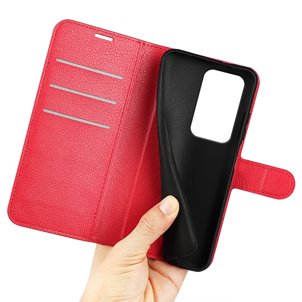 Litchi könyv tok a Honor 200 Lite 5G-hez - piros