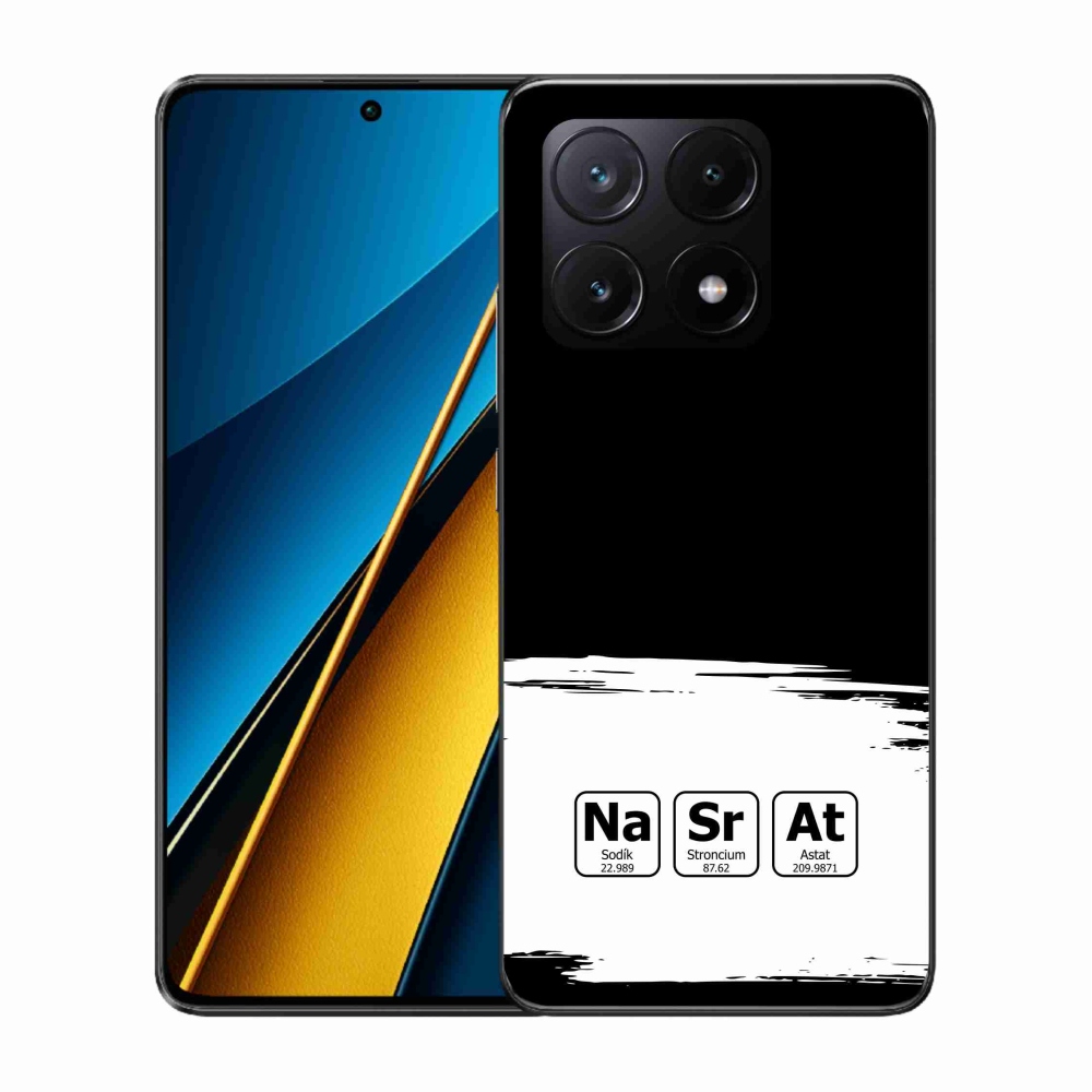 Gél borító mmCase a Xiaomi Poco X6 Pro 5G számára - kémiai elemek fehér és fekete háttérrel