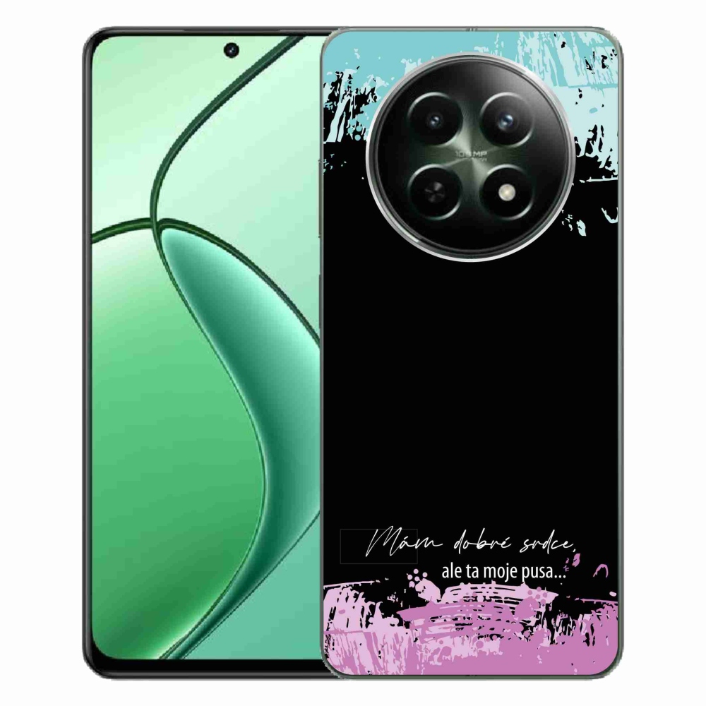 Gél borító mmCase a Realme 12 5G/12x 5G készülékhez - vicces szöveg 3 fekete háttérrel