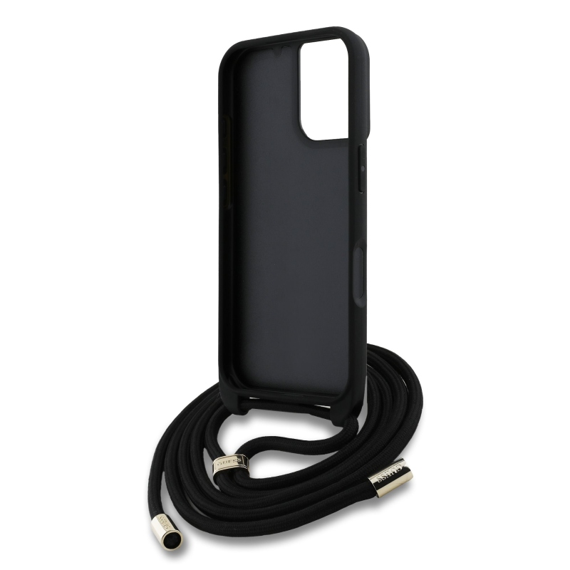 Guess PU 4G fém logó fém keresztpánt hátlapi borító iPhone 16 rózsaszínhez