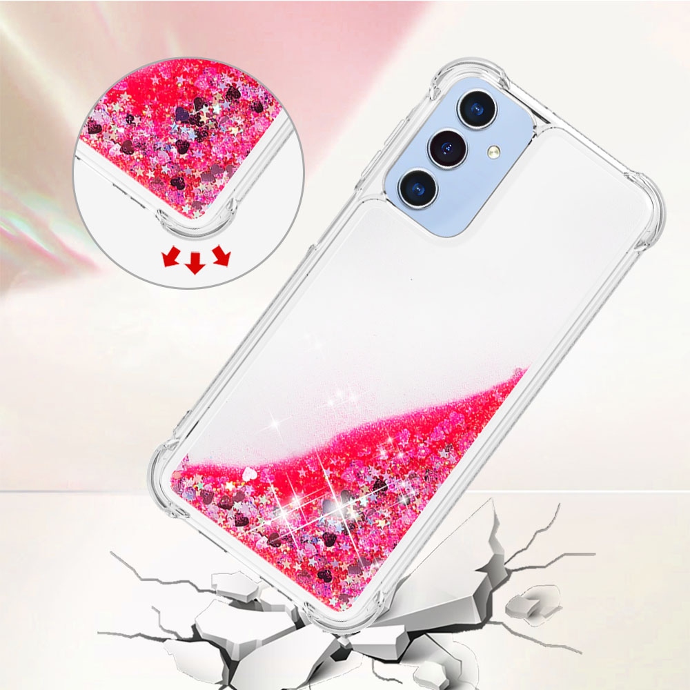 Glitter homokóra zselés tok Samsung Galaxy A17 4G/5G - rózsaszín/szívek