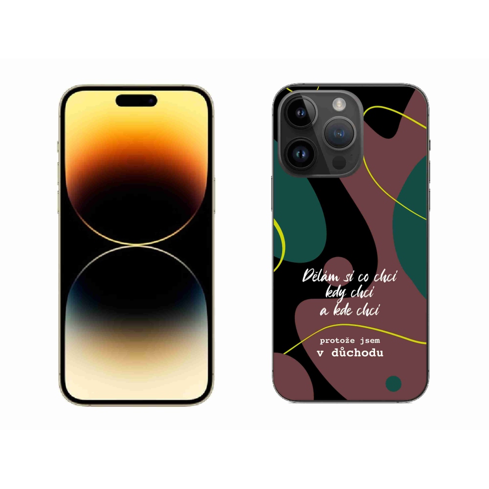 Gél borító mmCase iPhone 14 Pro Max 6.7 készülékhez - vicces szöveg 10 fekete háttér