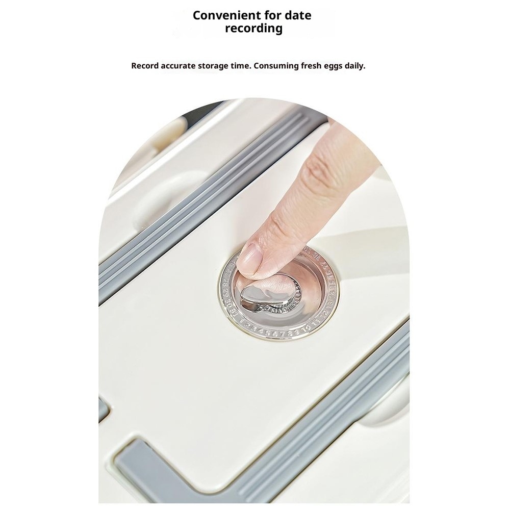 Átlátszó tojástartó hűtőszekrénybe, egymásra rakható kialakítással és fogantyúval