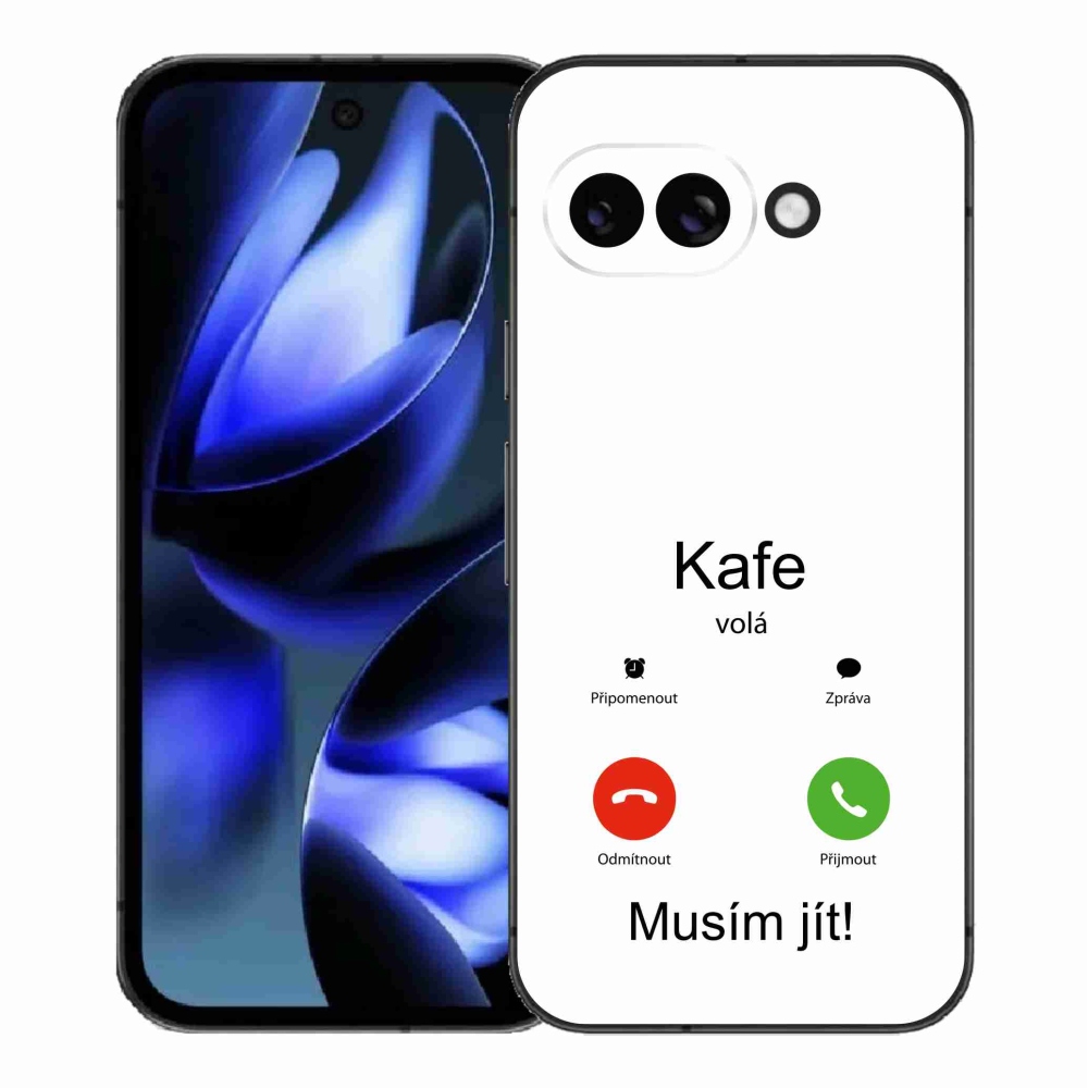 Gél borítás mmCase a Google Pixel 9a készülékhez - kávé hívások fehér háttérrel