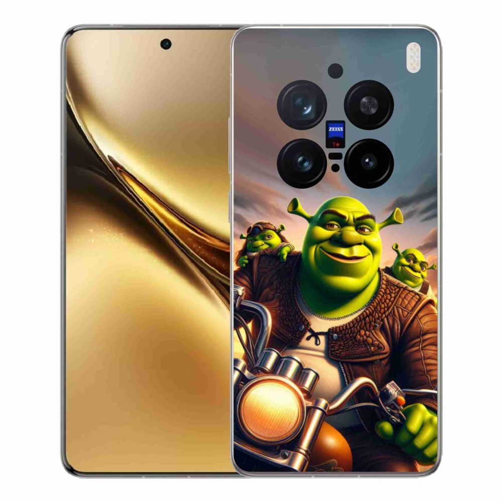 Zselés borítás mmCase a Vivo X200 Pro 5G-hez - Shrek egy motorkerékpáron