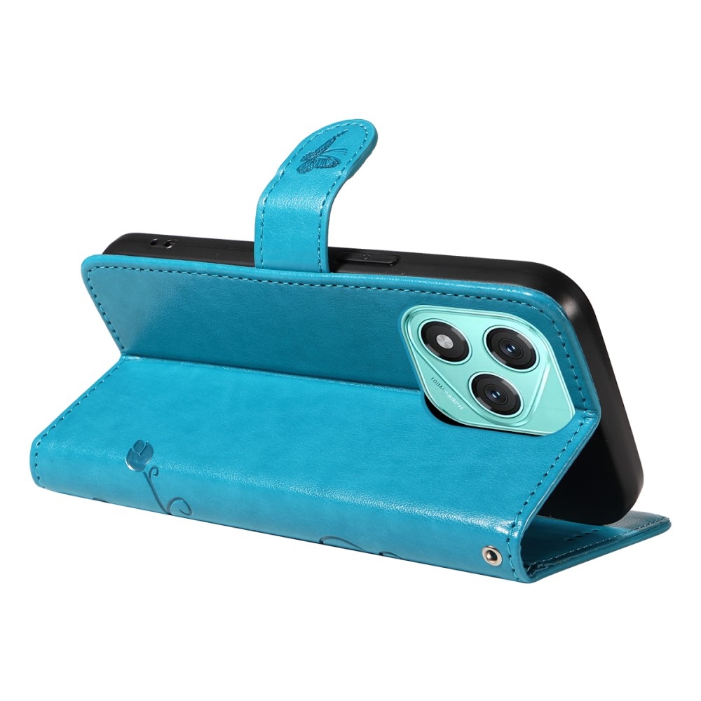 Virágok könyvtáska Honor 400 Lite-hoz - kék