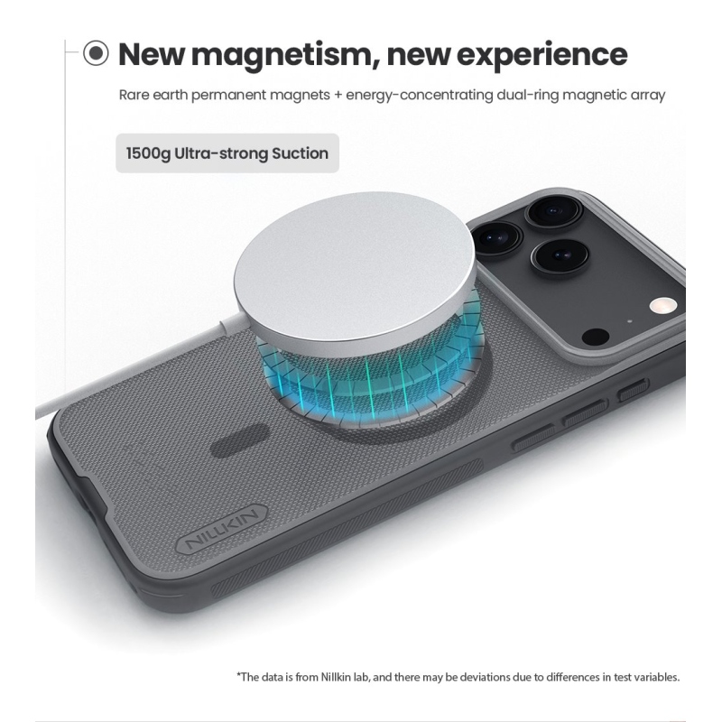 Nillkin Super Frosted PRO mágneses hátsó borítás Apple iPhone 17 Pro Max-hoz Átlátszó fekete