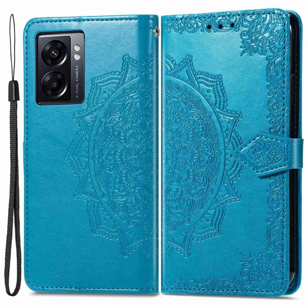 Mandala könyvtáska a Realme Narzo 50 készülékhez - kék