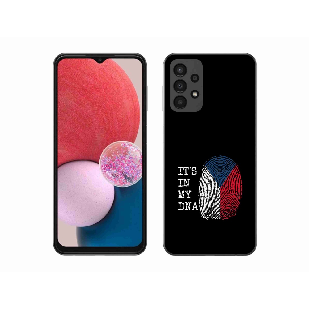 Gél borítás mmCase Samsung Galaxy A13 4G - zászlós ujjlenyomat fekete háttérrel