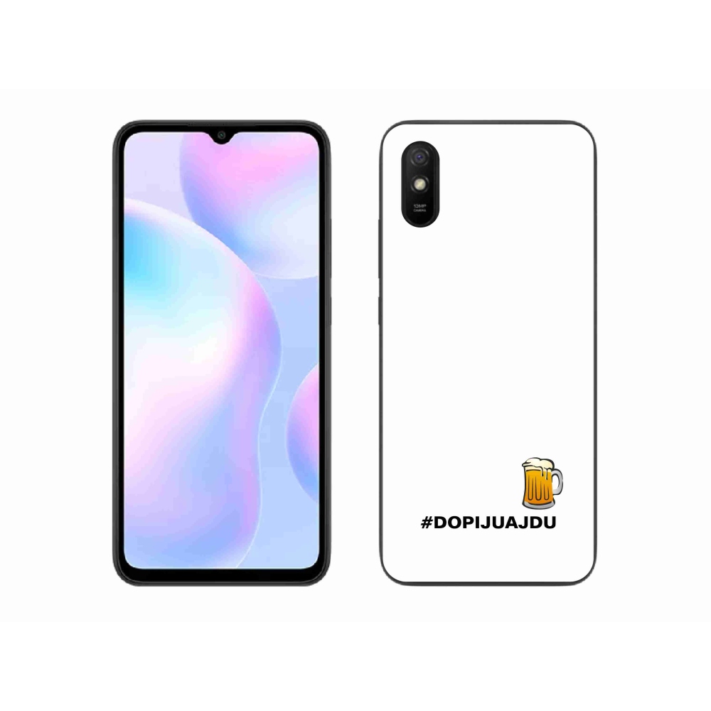 Gél borító mmCase a Xiaomi Redmi 9AT - sör motívum 1 fehér háttérrel