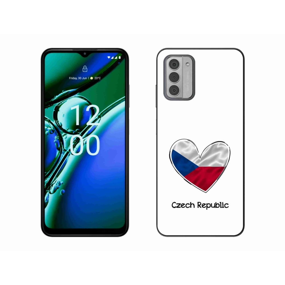 Zselés borító mmCase a Nokia G42 készülékhez - zászló szív fehér háttérrel