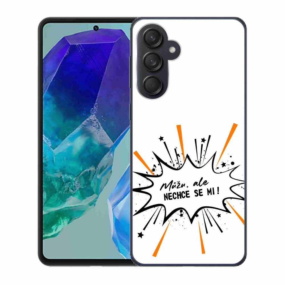Gél borító mmCase Samsung Galaxy M55 5G - vicces szöveg 11 fehér háttér