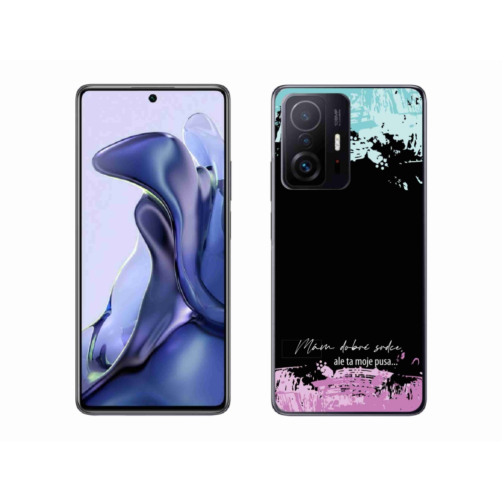 Gél borító mmCase a Xiaomi 11T Pro számára - vicces szöveg 3 fekete háttérrel