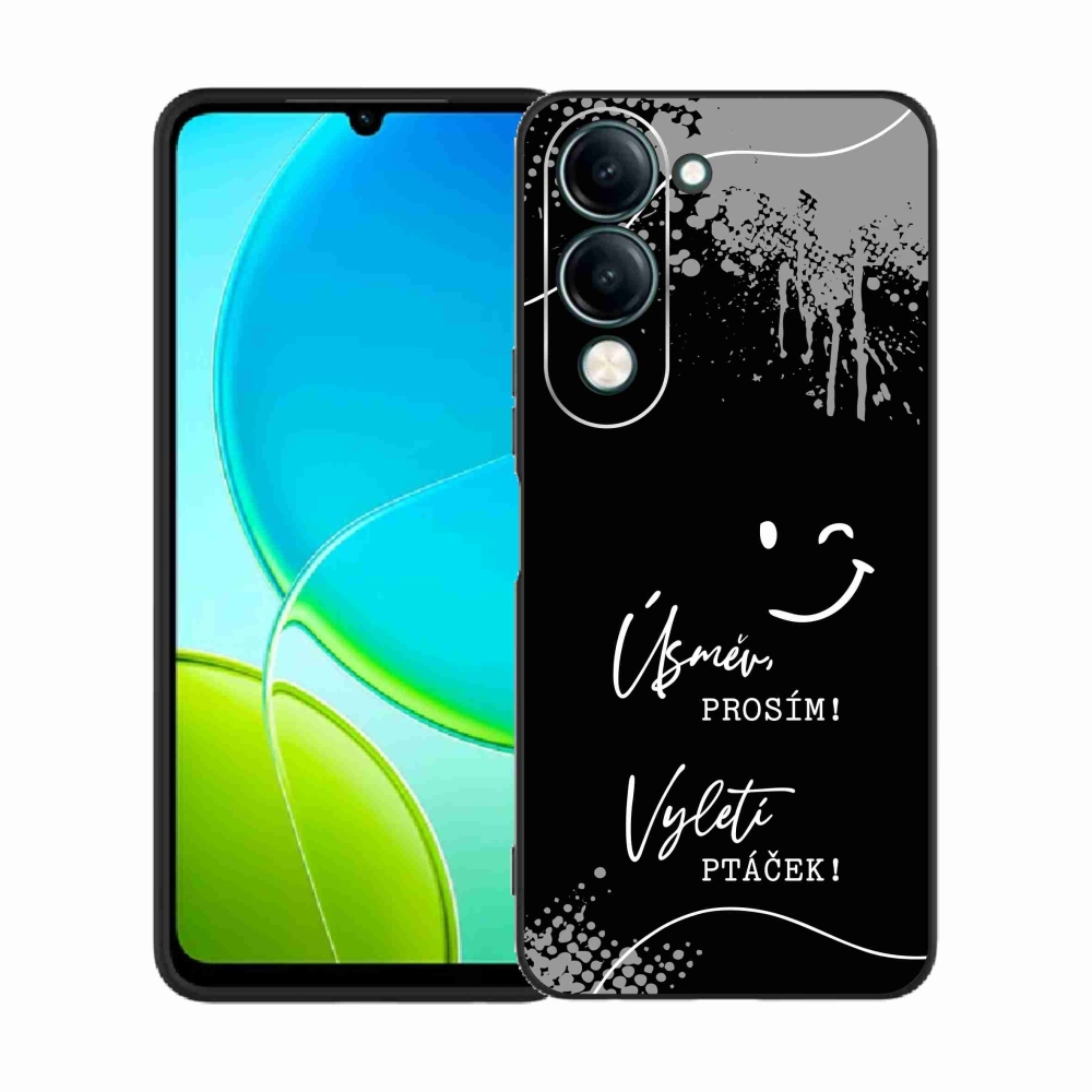 Gél borító mmCase Vivo Y29s 5G - vicces szöveg 4 fekete háttérrel