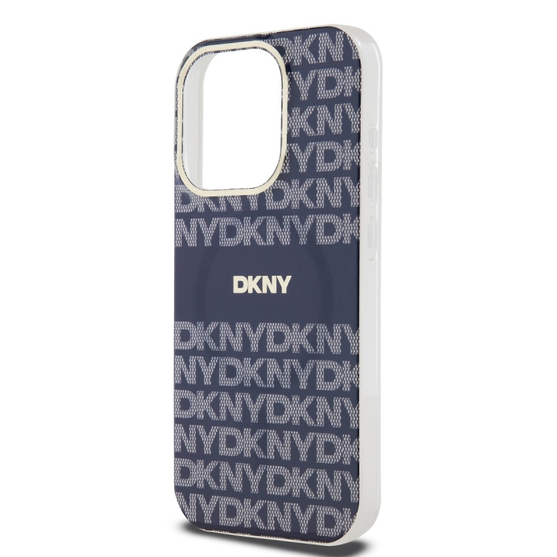DKNY PC/TPU ismétlődő mintás tonális csíkos Magsafe hátlap iPhone 13 Pro kékhez