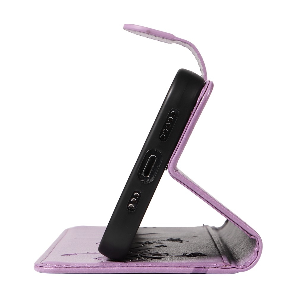 Virágos könyv tok Xiaomi Redmi Note 13-hoz - lila