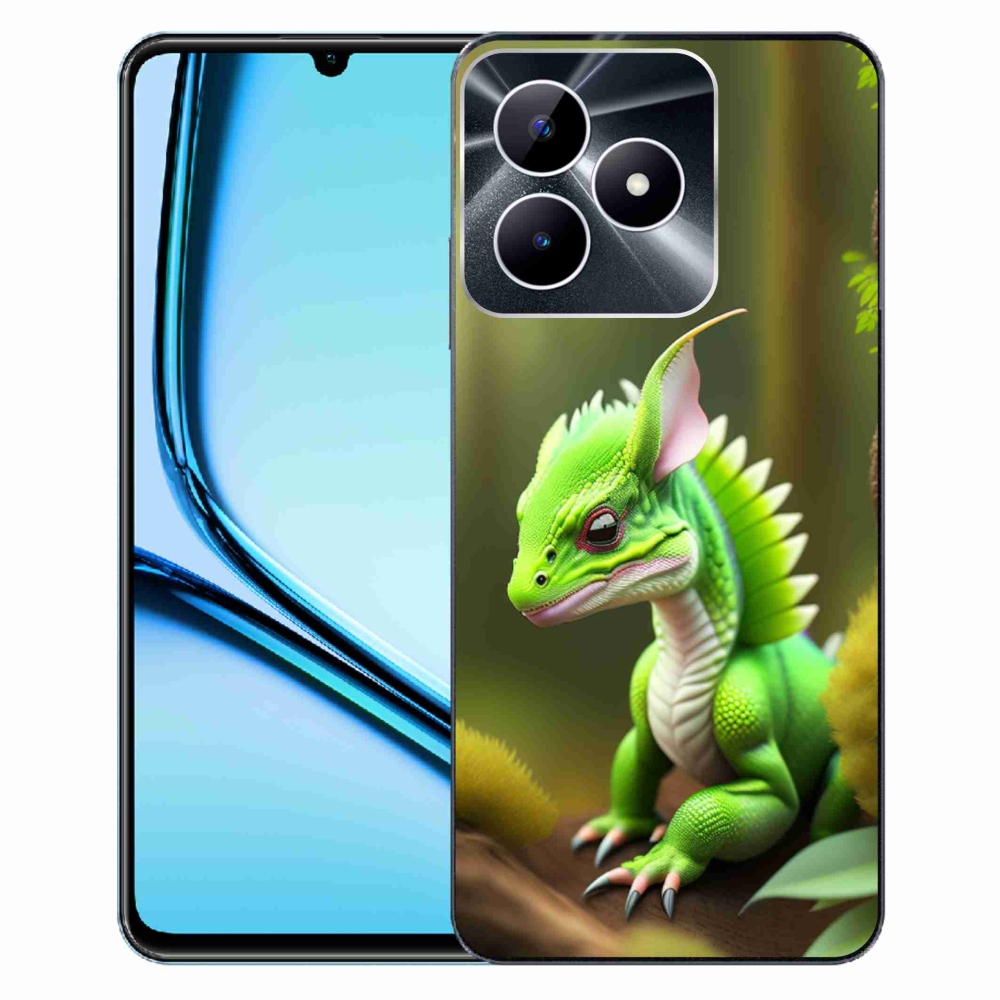 Zselés tok mmCase a Realme Note 50 készülékhez - zöld sárkány