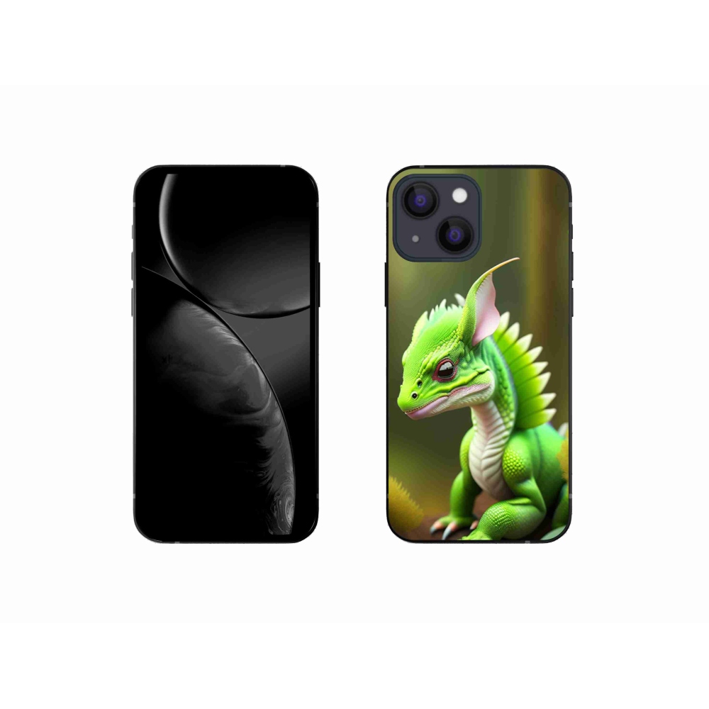 Zselés borítás mmCase iPhone 13 mini készülékhez - zöld sárkány