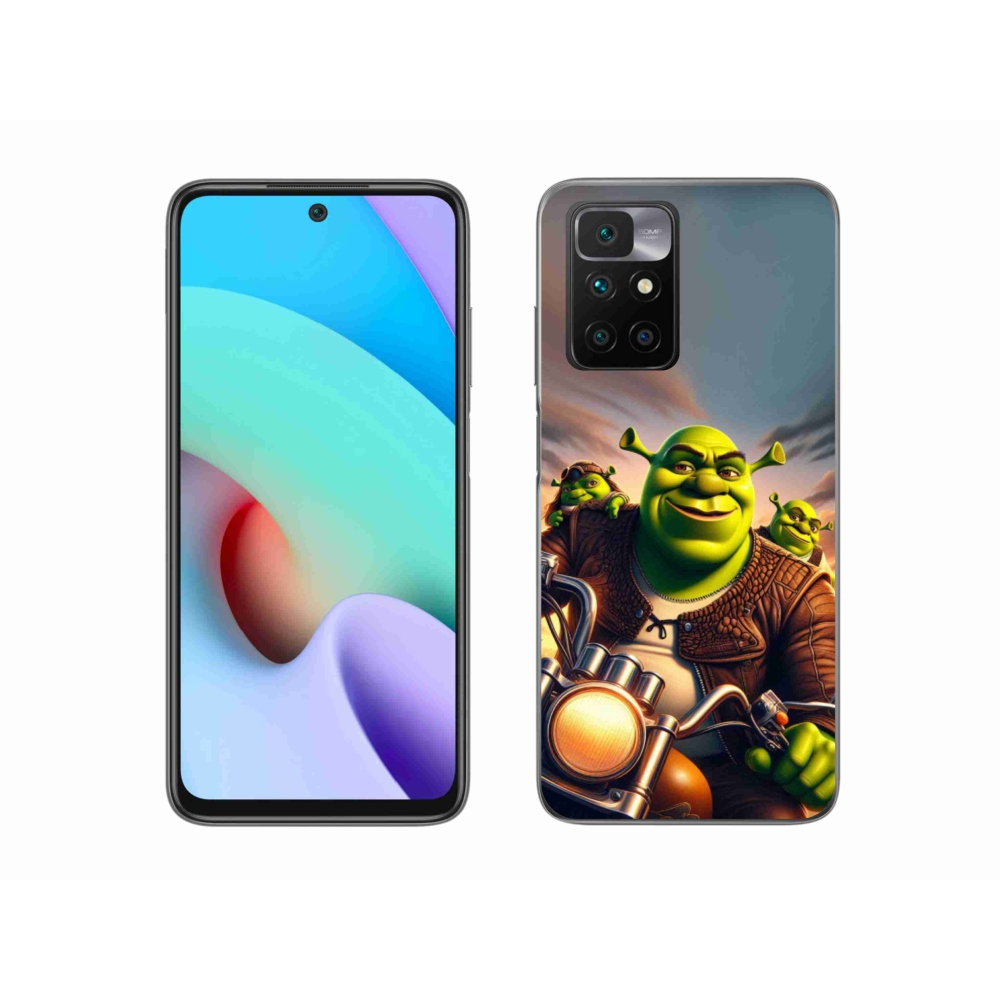 Zselés borítás mmCase a Xiaomi Redmi 10/Redmi 10 (2022) - shrek egy motorkerékpárral