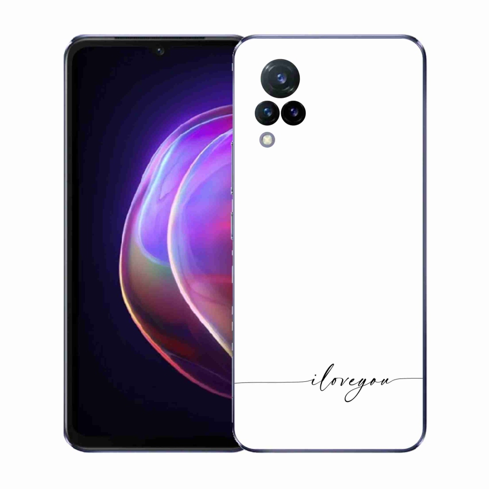 Gél borító mmCase a Vivo V21 4G/5G készülékhez - I love you fehér háttérrel
