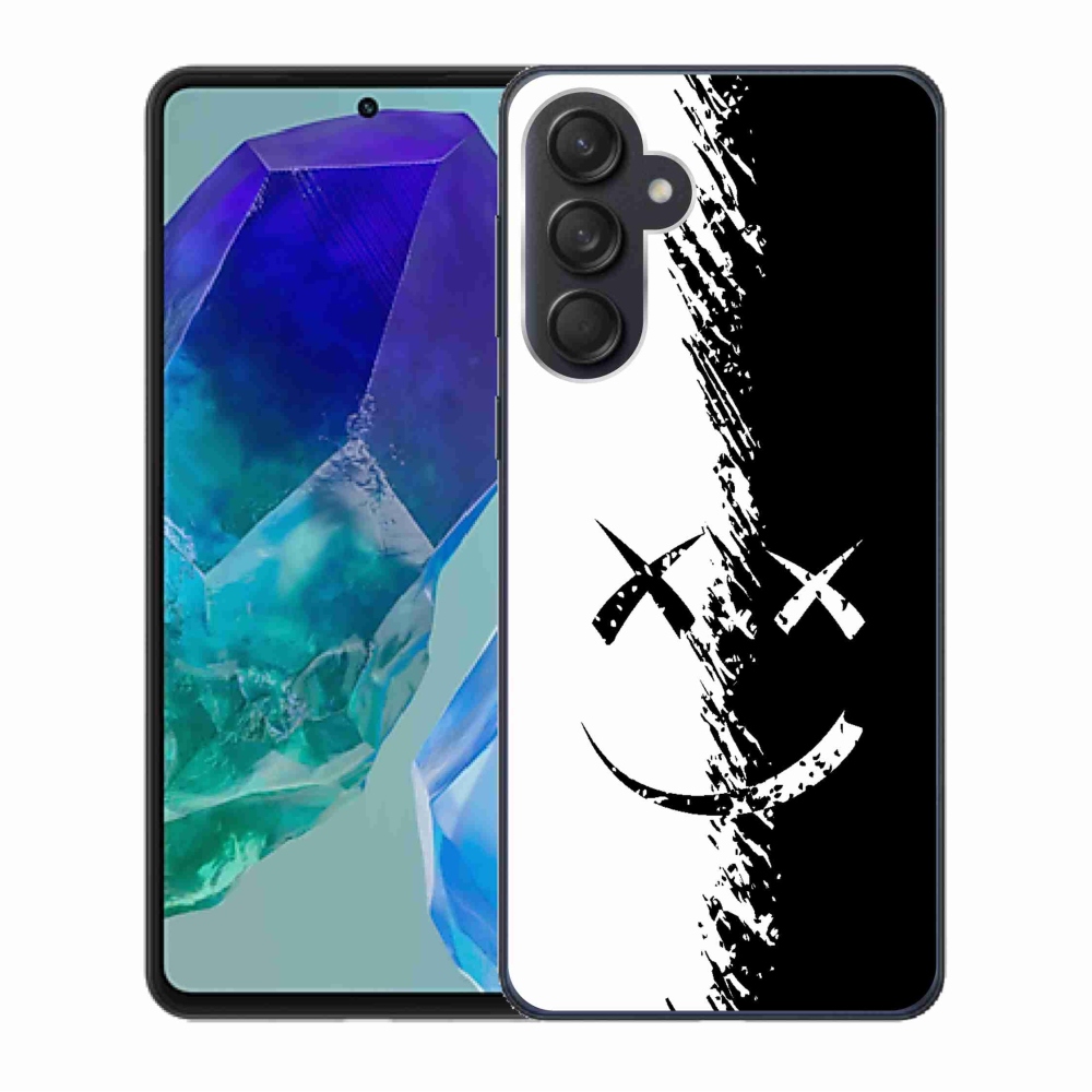 Gél védőhuzat mmCase Samsung Galaxy M55 5G - fekete-fehér smiley