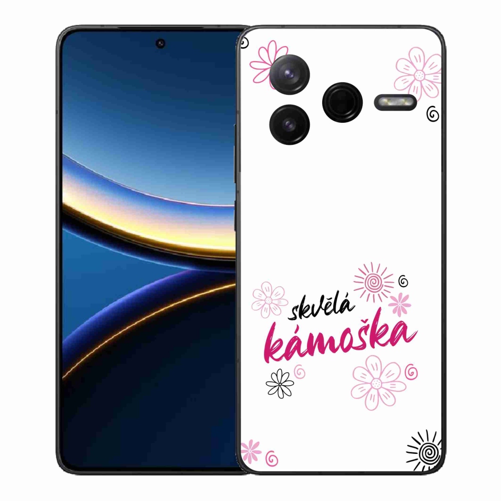 Gél borítás mmCase a Xiaomi Poco F7 Pro - nagyszerű haver fehér háttérrel