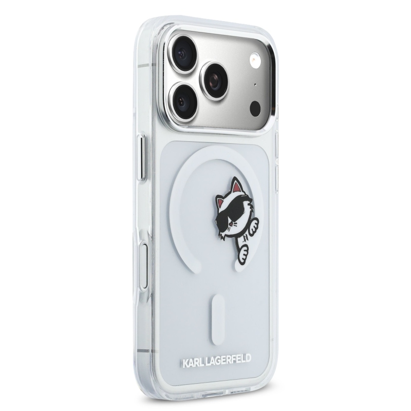 Karl Lagerfeld IML Choupette Peekaboo Peekaboo MagSafe hátlap iPhone 17 Pro-hoz Átlátszó