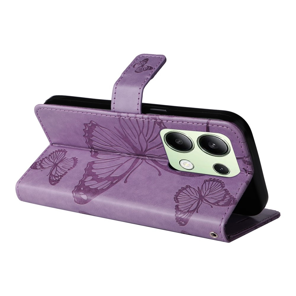 Nagy pillangó könyv tok Xiaomi Redmi Note 13-hoz - lila