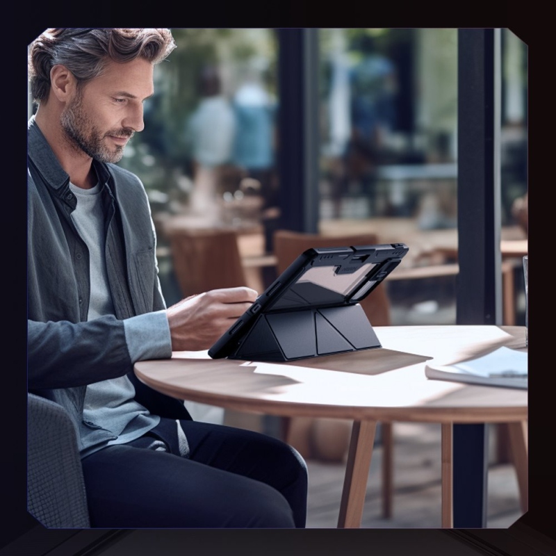 Nillkin Bumper PRO Védő állvány tok Multi-angle a Xiaomi Pad 8/8 Pro fekete színűhöz